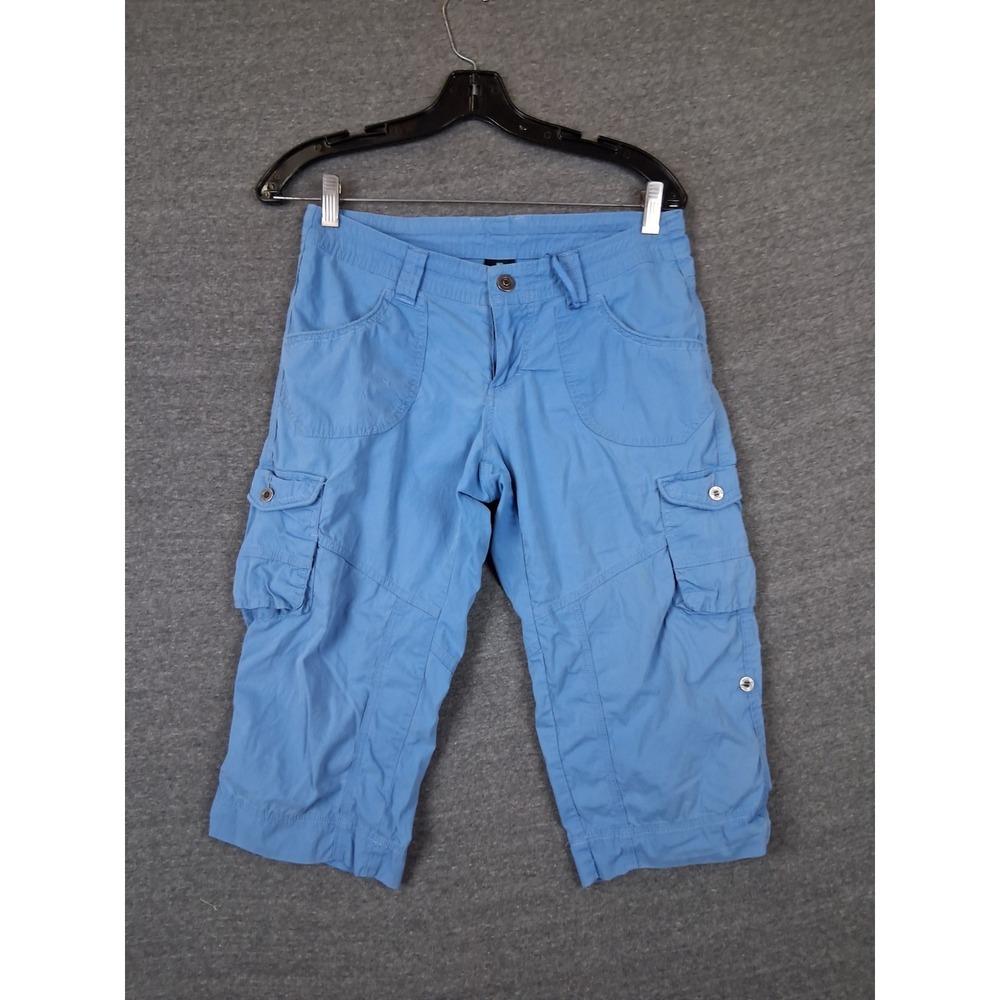 Kuhl‎ Womens Capri Pants 4 Light Blue Cargo Canvas Hiking Gorp Outdoor Camping